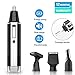 Ear and Nose Hair Trimmer Clipper for Men Women, 4 in 1 USB Rechargeable Professional Electric Eyebrow and Facial Hair Trimmer with Waterproof Head Double-Edge Stainless Steel Blade (Black)