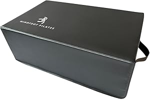 WINDFOOT Pilates Reformer Box, Black Leather Sitting Box for Pilates Reformer, Accessory