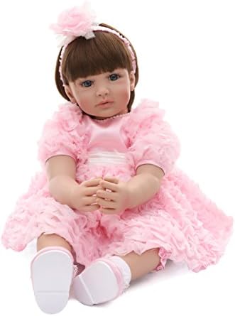 Ladora 23'' Soft Body Lifelike Adorable Doll with Moveable Arms Les for 6+ Children Dolly Toy AMC17003