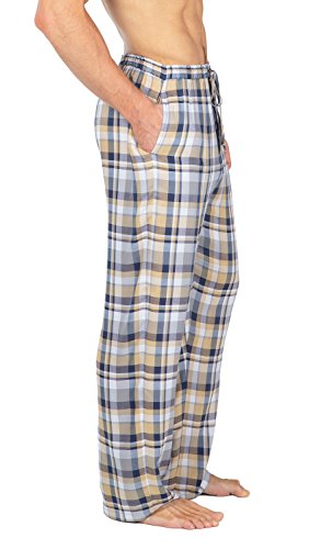 image for TexereSilk Men's Woven Plaid PJ Pants - Pajamas in Bamboo Viscose by T