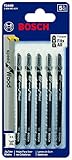Bosch T244D 4-Inch 6TPI Jig Saw Blades, 5 Piece (Pack of 1)