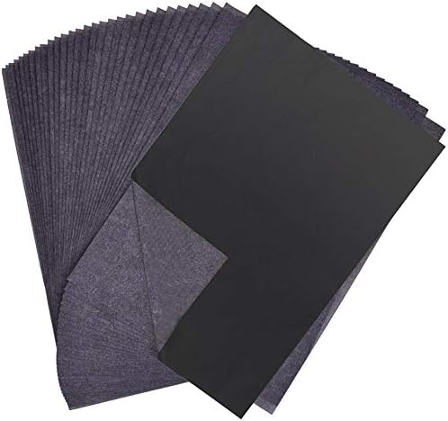 Zehhe 50 Sheets Black Carbon Transfer Tracing Paper for Wood, Paper, Canvas and Other Art Surfaces (9 x 13 Inches) (50)