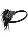 Vijiv Vintage Black Feather Silver 20s Headpiece 1920s Flapper Headband