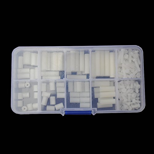 M2.5 Nylon Hex Standoff Plastic Thread Motherboard Spacer Prototyping Accessories for PCB, Quadcopter Drone, Computer & Circuit Board Assortment Kit (M2.5 Female ; White)