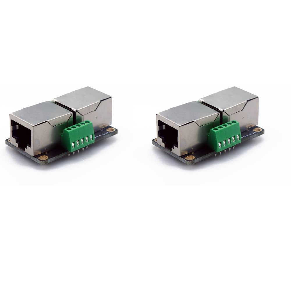 Treedix 2PCS RJ45 8P8C Female to RJ45 8P8C Female Pass Through Adapter Breakout Board with Screw Terminals