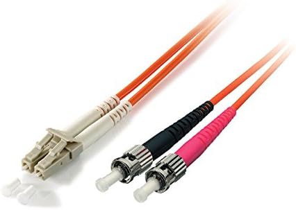 Equip 254237 Fibre Optic Patch Cable LC/ST OS2 15 m, Orange/Abendrot im Zickzackmuster (Sunset Chevron)