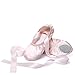 Girls Pink Ballet Dance Shoes Split Sole with Satin Ballet Slippers Flats Gymnastics Shoes BA01(Toddler/Little Kid/Big Kid)