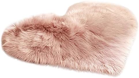 Digood Soft Rug Fluffy Silky Carpet Heart Shape No Slip Mats Girls Bedroom Decor (Pink)