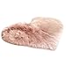 MSOO Wool Imitation Sheepskin Rugs Faux Fur Non Slip Bedroom Shaggy Carpet Mats (M 40x50cm)