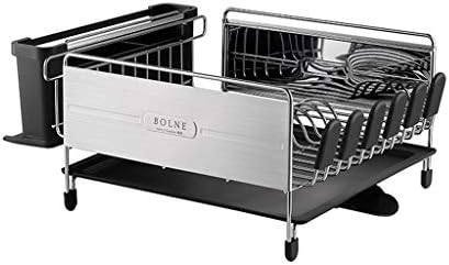 Dish Drainers Draining in Kitchen | Drain Rack with Cutlery Tableware Holder and Draining Tray | Stainless Steel Drainer Rack