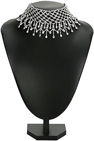 DOTASI Women Fashion Punk Wide Collar Necklace Jewelry Drop Alloy Rhinestone Choker