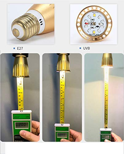 STTQYB Reptile Turtle Light LED UVA + UVB Sun Lamp for Reptiles Amphibian Lizard Turtle Snake Tortoises Bearded Dragons Chameleon Lizard,UVB 10.0 (UVB 10.0)