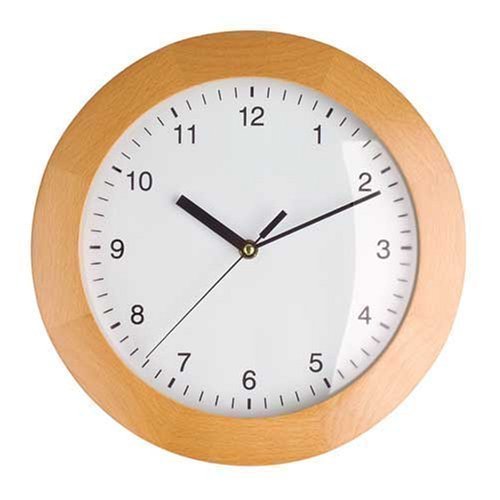 98.1065 Radio Wall Clock Solid Beech Wood