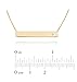 Horizontal Bar Necklace .925 Sterling Silver with CZ Bar Pendant Gold Tone Finish 16-17 inches