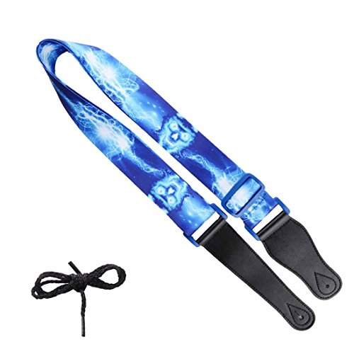 Guitar Strap - Heat Transfer Printing,Wide Adjustment Range and Secure Leather Holes, Suitable for Electric and Acoustic Guitar or Bass (Style 5)