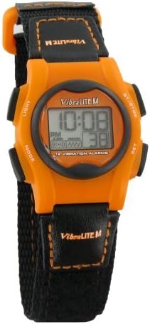 VibraLITE Mini 12-Alarm Vibrating Watch - Black & Orange by VibraLITE