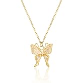 GIOLOYS Bow Necklace Gold Necklace for Women, 14K Gold Plated Dainty Bow Pendant Trendy Necklaces for Women Gold Jewelry