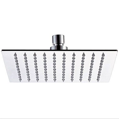 Yosoo 8 Inch Square Stainless Steel Rain Shower Head, Polished, Ultra Thin, 1 Setting, 1 x Rain Shower Head