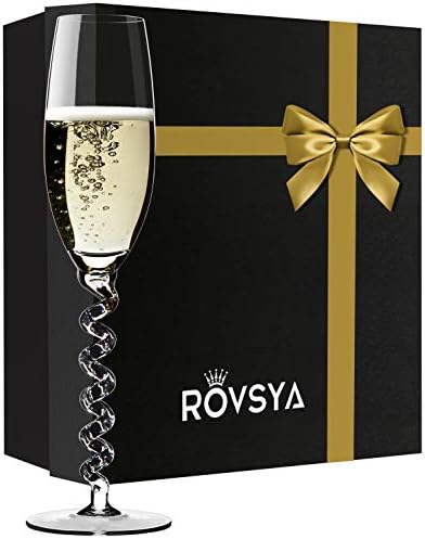 シャンパングラス ペア ギフトセット ハンドメイド 260ml シャンパンニュー おしゃれ 結婚祝い 誕生日 クリスマス 新年プレゼント 高級専用box(リボン付き) 2個入 Y10