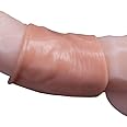 Soft Realistic Sleeve Extender Sheath for Men Male Enhancement Extension Sleeve 2 Pcs/Set Penis Ring Foreskin Correction Ring in Flesh Color