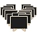 Korlon 15 Pack Mini Chalkboard Signs, Wood Chalk Signs with Easel, with 15 Pcs Replacement Stickers, for Weddings Events, Office, Mini Food Menu Board