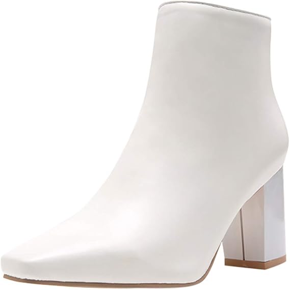 square toe white boots