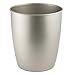mDesign Small Steel Round Trash Can Bucket - 1.5 Gallon Wastebasket, Garbage Container Bin for Bathroom, Powder Room, Bedroom, Kitchen, Home Office - Hamill Collection - 4 Pack - Matte Satin