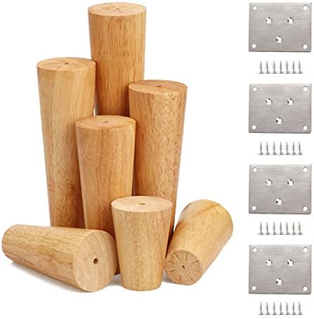 家具の足 4個 テレビキャビネット Diyアクセサリー ソファスツール脚の交換 ベッドの足 倉 インストールが簡単 無垢材 800kgの耐荷重 オプションの高さ