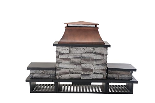 Sunjoy Bel Aire Fireplace large with two table-flats