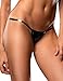 Dong Dian Women's Shiny Micro Panties Club Wear G-String Thong Black