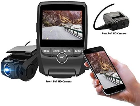 WiFi Full HD Dual Lens Car Dashboard Camera Video Recorder DVR with Super Capacitor, IMX Sensors. Supports 128GB MicroSD