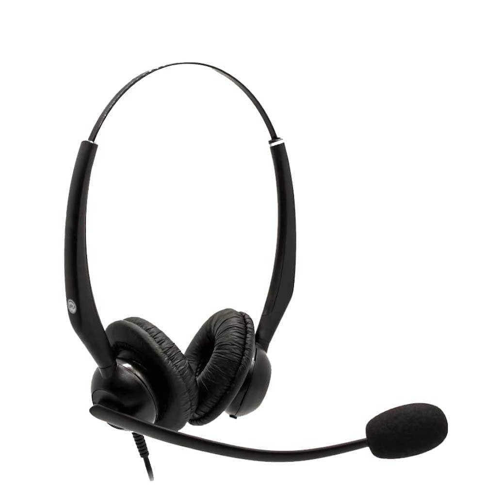 JPL JACPLUS Binaural Adjustable Headband RJ11 Connector Clothing Clip Black JAC-PLUS-RJ11-B