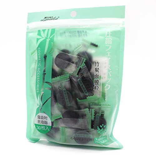Facial Compressed Mask Paper,Pobec 30 Pcs DIY Bamboo charcoal Natural Spa Skin Care Compress Mask Treatment Fiber Face Masks - Thumbnail 4