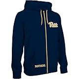 Pitt Panthers Full Zip Hooded Sweatshirt Navy