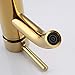 KES cUPC NSF Certified BRASS Faucet Bathroom Sink Brass Single Hole Single Handle Lavatory Faucet Wash Basin Faucet Tap Lead-Free, Titanium Gold, L3100BLF-4