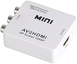 Tendak HD 1080P 3RCA AV CVBS Composite Video to HDMI Converter Mini Box Adapter Supporting PAL NTSC with USB Charge Cable for TV PC PS3 Blue-Ray DVD