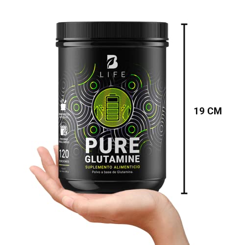 B Life Glutamina Micronizada 600 Gramos | 120 Servicios para Entrenamiento, Recuperación Muscular y Bienestar Integral
