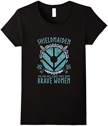Women's The Gods Will Always Smile Upon Brave Women T-Shirt Small Black