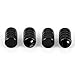 eBoot Tire Valve Stem Caps Wheel Air Valve Covers Dustproof Car Caps, Black, 4 Pieces
