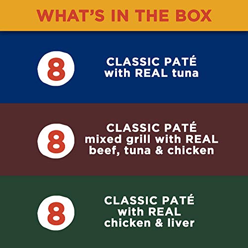 Meow Mix Classic Pate Wet Cat Food, Variety Pack, 2.75 Ounce Cup (Pack