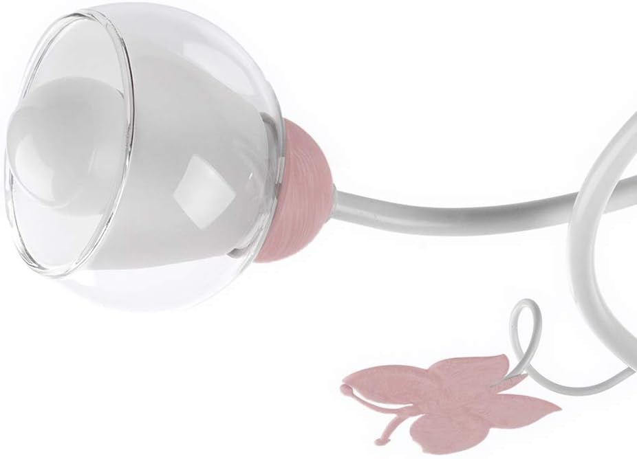 ONLI Ceiling 3 Lights Metal White with Pink Painted Butterflies, White / Pink, 3 luci - Image 3