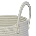 OrganiHaus White Laundry Basket 15x18, Cotton Rope Basket for Blankets, Tall Woven Baskets for Storage, Large Basket for Toys, Soft Blanket Holder Bin, Boho Blanket Basket for Living Room