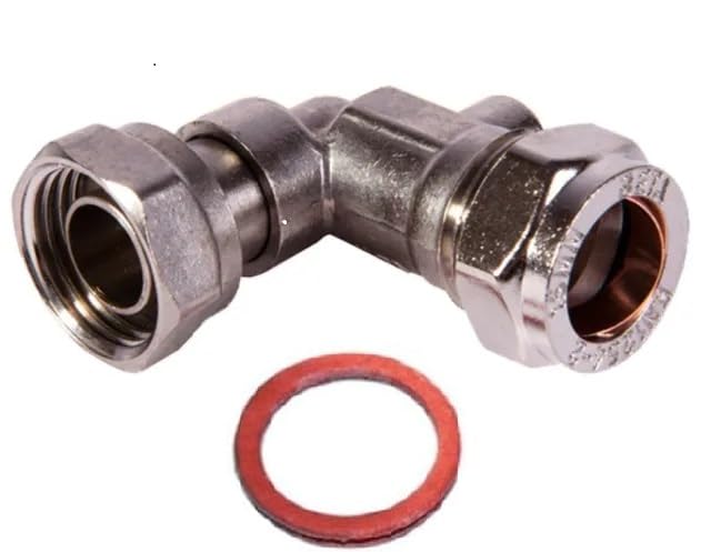 hep® 15mm Service Valve Elbow 1/2" Inc. Washer Chrome Angle Isolation Valve