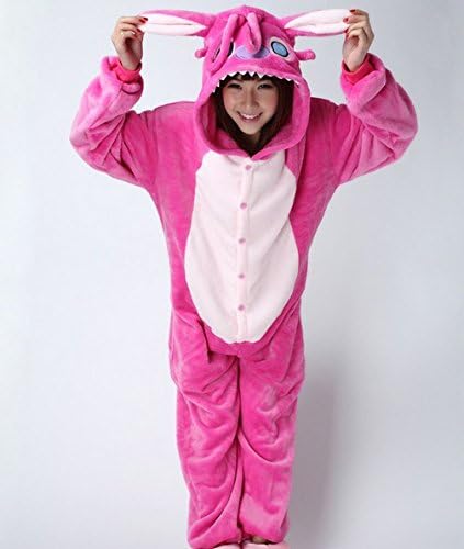 Amazon コスプレ 着ぐるみ ブタ リラックマ 風 スティッチ 風 パンダ しまうま 牛 ティガ 風 変身 仮装 文化祭 余興ハロウィン 写真 プレゼントに くま屋オリジナルノート付 着ぐるみ M スティッチ風 ピンク コスプレ 仮装 通販