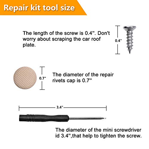 Niteguy 60pcs Car Roof Headliner Repair Button, Auto Roof Snap Rivets Retainer Design for Car Roof Flannelette Fixed, with Installation Tool and Fit Most Cars(Grey Grid)