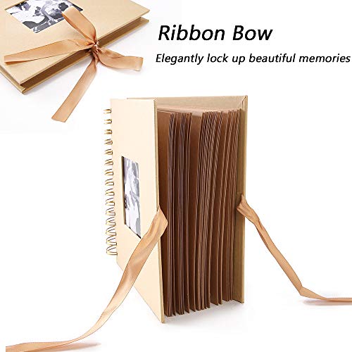 image for Vienrose DIY Scrapbook Photo Album with Cover Photo Pocket 80 Pages Si