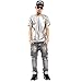 Pizoff Unisex Leather Sleeves Luxury T-shirts