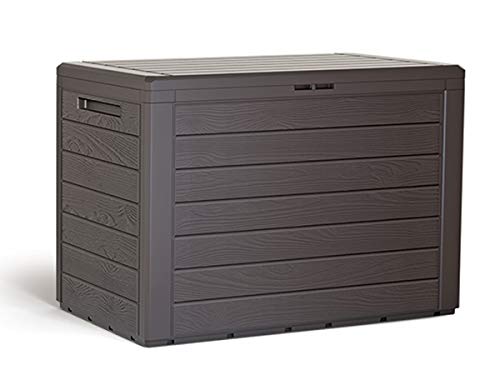 rg-vertrieb Gartenbox Auflagenbox 190L Truhe Box Gartentruhe Holz-Optik Woode Kissenbox Gartenkasten (Umbra) – Bild 3