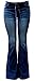 WAX / Jack David JEANS Womens Juniors 70s Trendy Slim Fit Flared Bell Bottom Denim Jean Pants