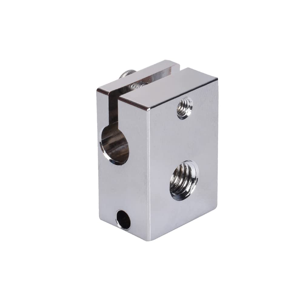 Super Print PT100 V6 Heater Block Plated Copper with Silicone Sock for V6 Hotend,V6 heatbreak,V6 Nozzles,Prusa i3 MK3/MK3S hotend.(1PC)